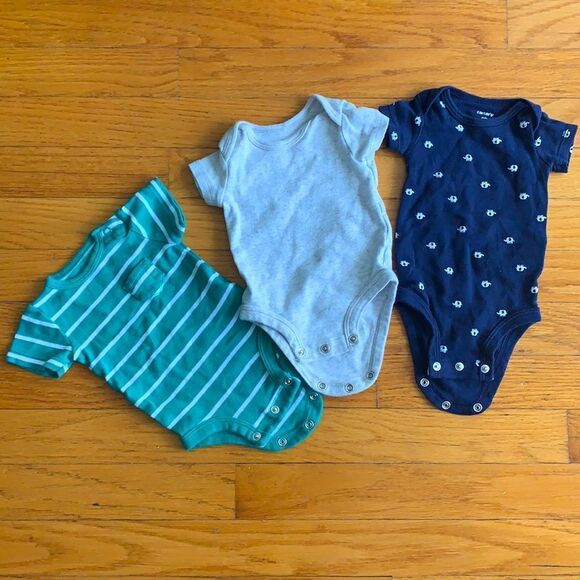 3 Piece Gender Neutral Newborn Bodysuits - Picture 1 of 7